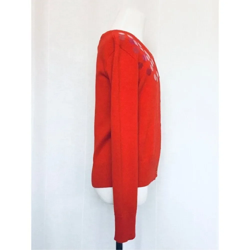 S A S H A Upcycled Girls 8/10 Red Sequined Cardigan